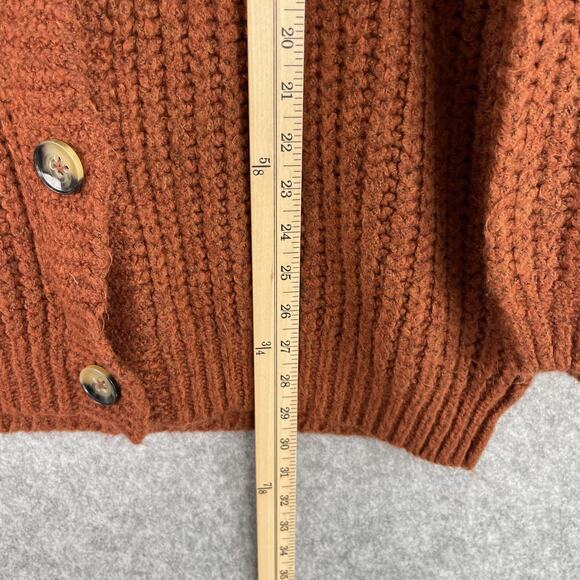 Anthropologie Maeve Naomi Sweater Cardigan Womens Large Brown Hooded Chunky Knit - Picture 12 of 16